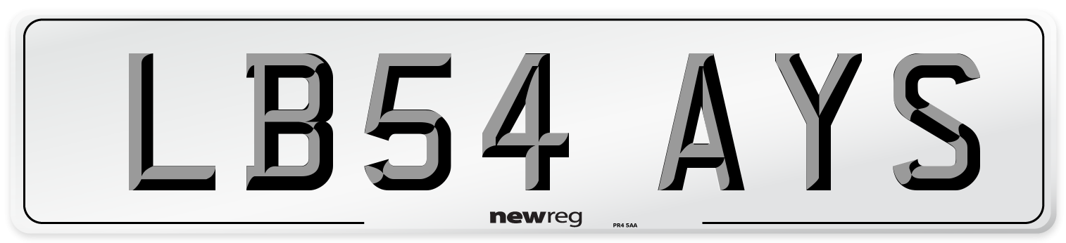LB54 AYS Number Plate from New Reg